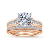 14K Rose Gold Diamond Matching Wedding Band - 0.38 ct