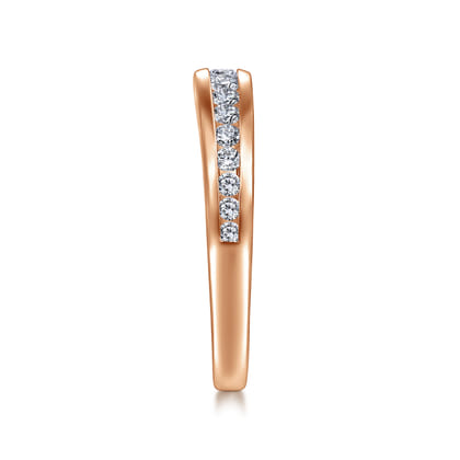 14K Rose Gold Diamond Matching Wedding Band