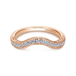 14K Rose Gold Diamond Matching Wedding Band