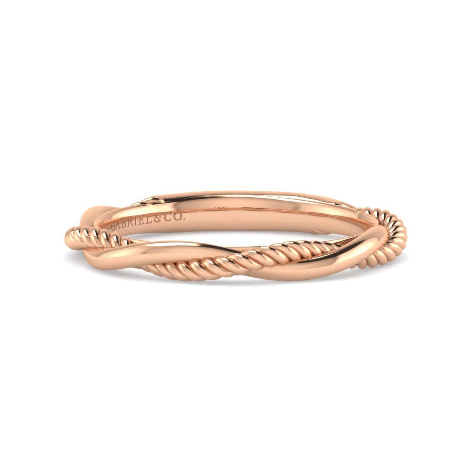 14K Rose Gold Diamond Matching Wedding Band - Shot 1