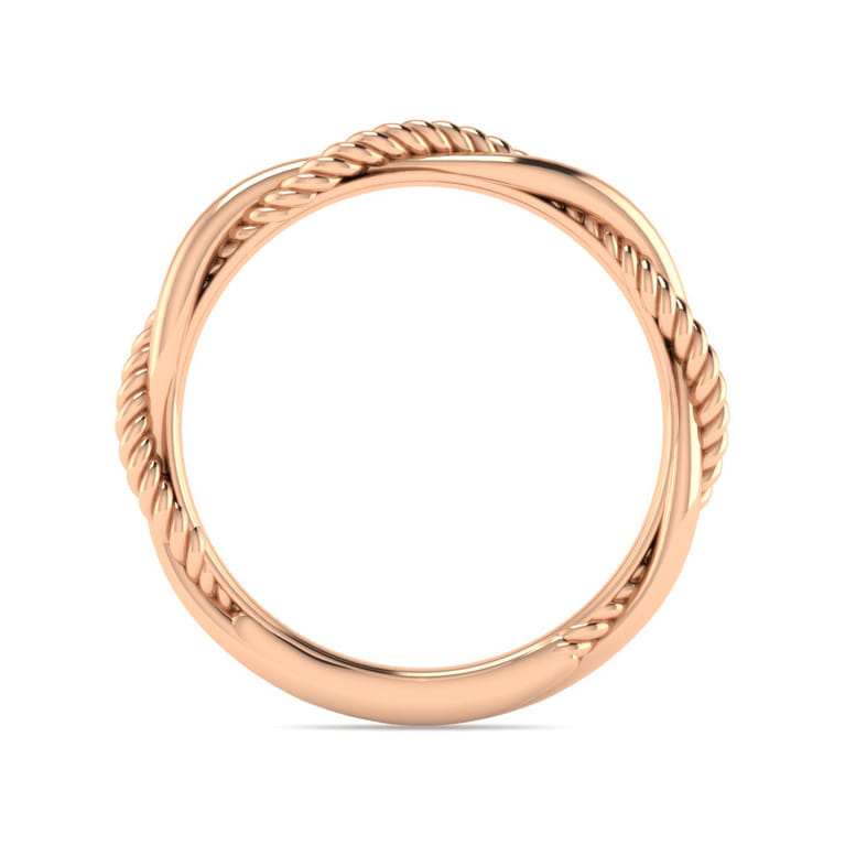 14K Rose Gold Diamond Matching Wedding Band - Shot 2