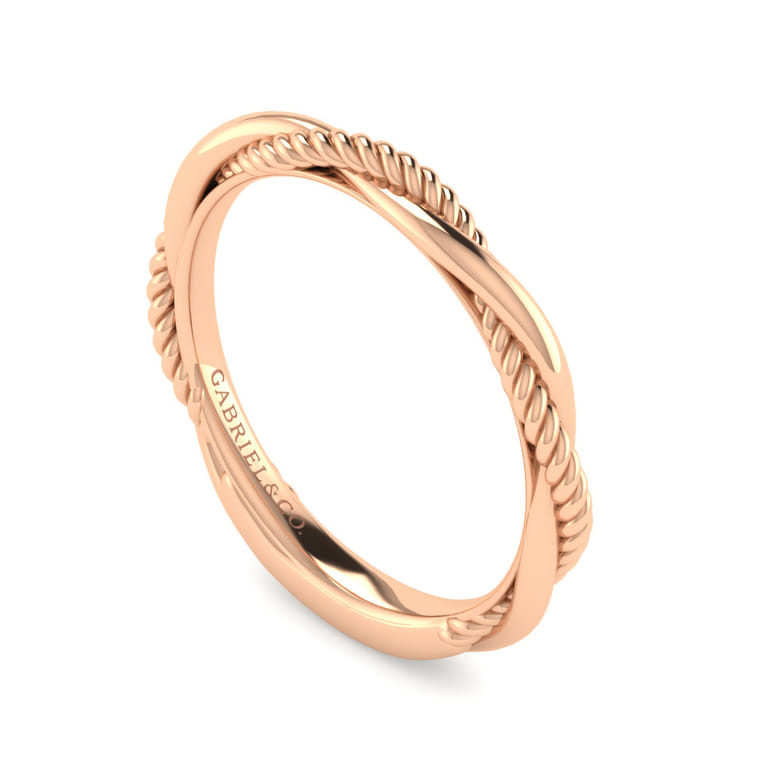 14K Rose Gold Diamond Matching Wedding Band - Shot 3