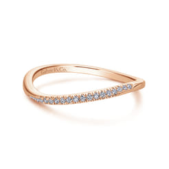 14K Rose Gold Diamond Matching Wedding Band