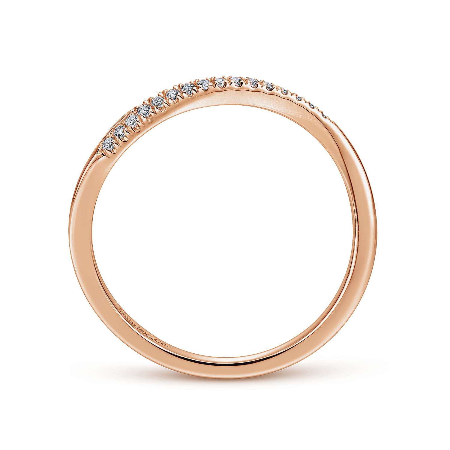 14K Rose Gold Diamond Matching Wedding Band - 0.06 ct - Shot 2