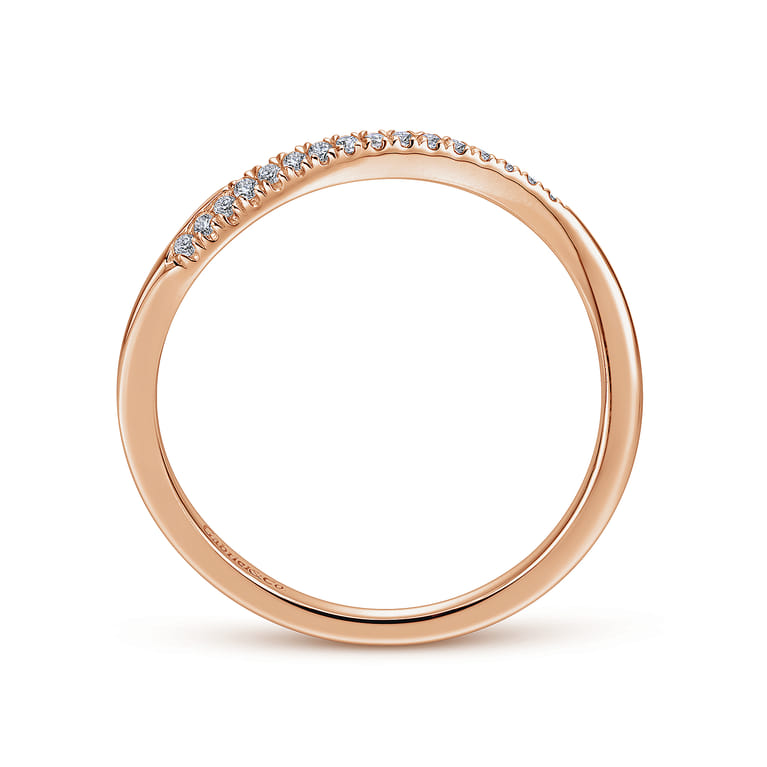 14K Rose Gold Diamond Matching Wedding Band - 0.06 ct - Shot 2