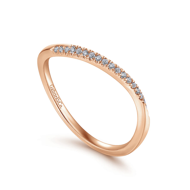 14K Rose Gold Diamond Matching Wedding Band - 0.06 ct - Shot 3