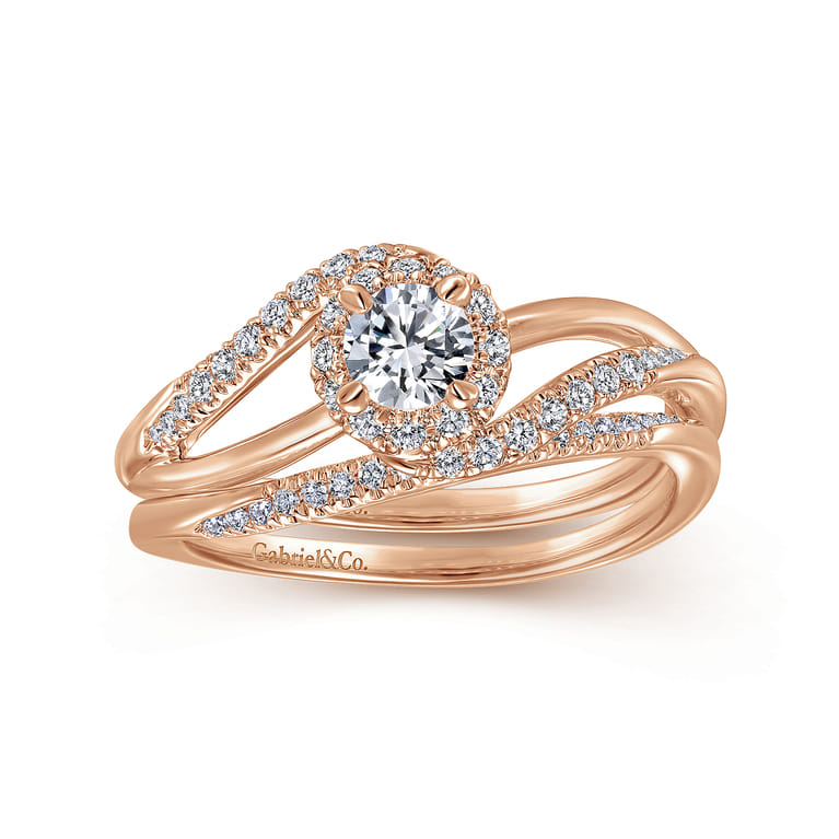 14K Rose Gold Diamond Matching Wedding Band - 0.06 ct - Shot 4