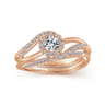 14K Rose Gold Diamond Matching Wedding Band - 0.06 ct