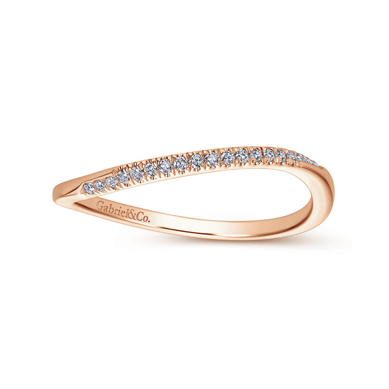 14K Rose Gold Diamond Matching Wedding Band - 0.06 ct - Shot 5