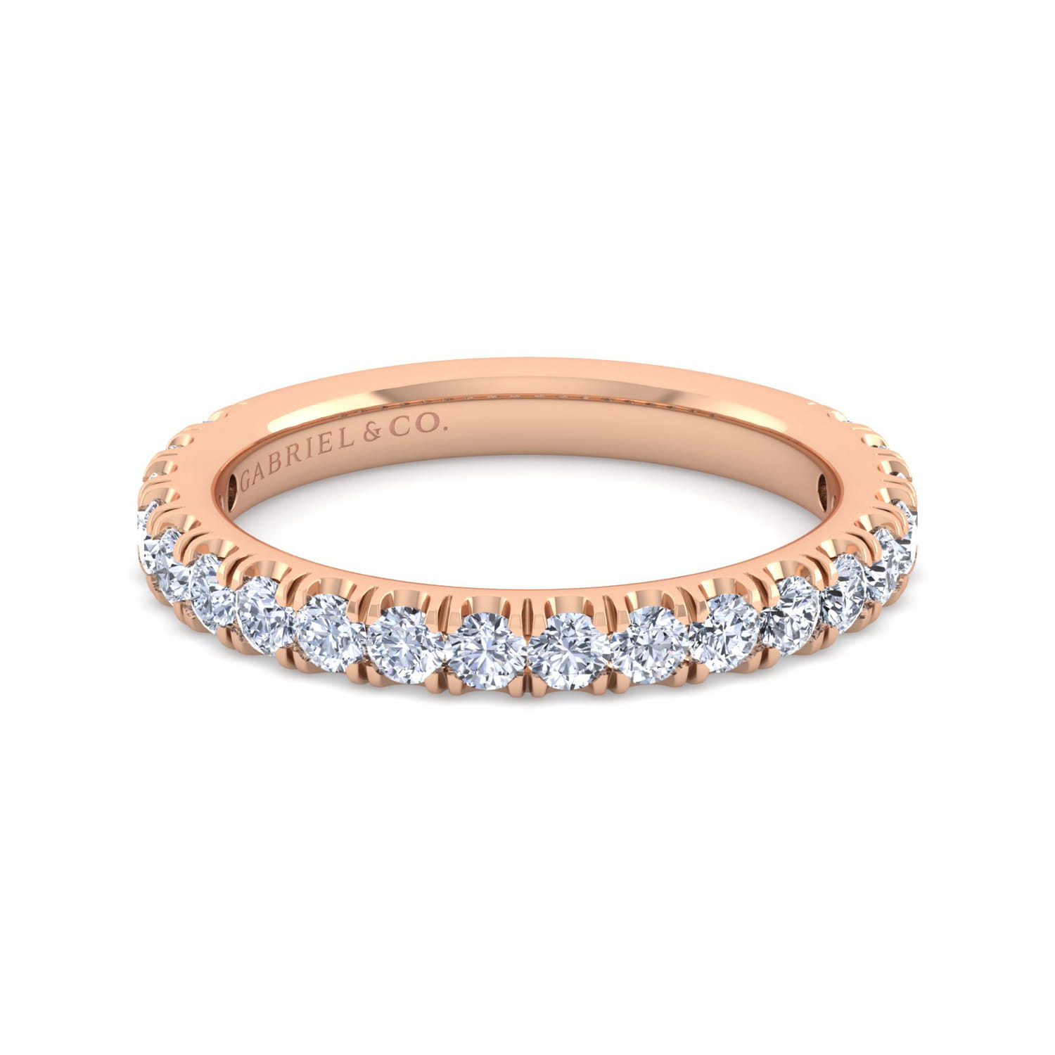 14K Rose Gold Diamond Matching Wedding Band - 0.8 ct - Shot 1