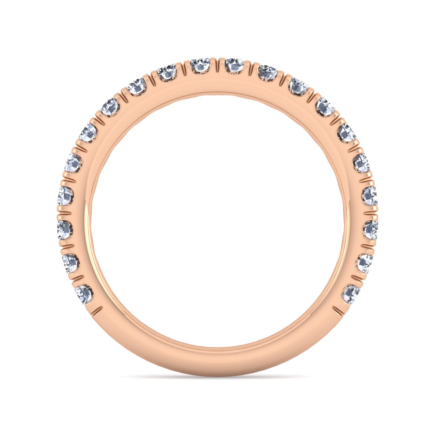 14K Rose Gold Diamond Matching Wedding Band - 0.8 ct - Shot 2