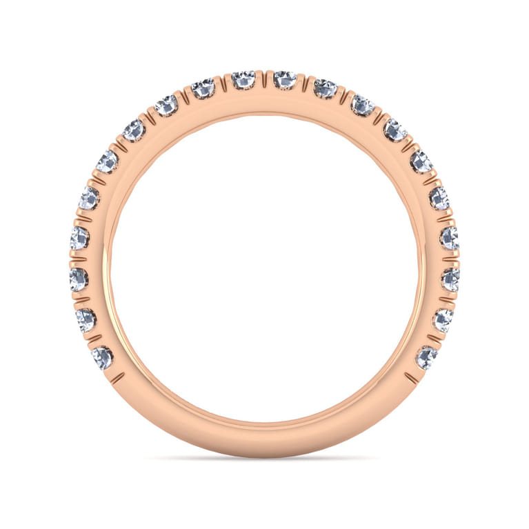 14K Rose Gold Diamond Matching Wedding Band - 0.8 ct - Shot 2