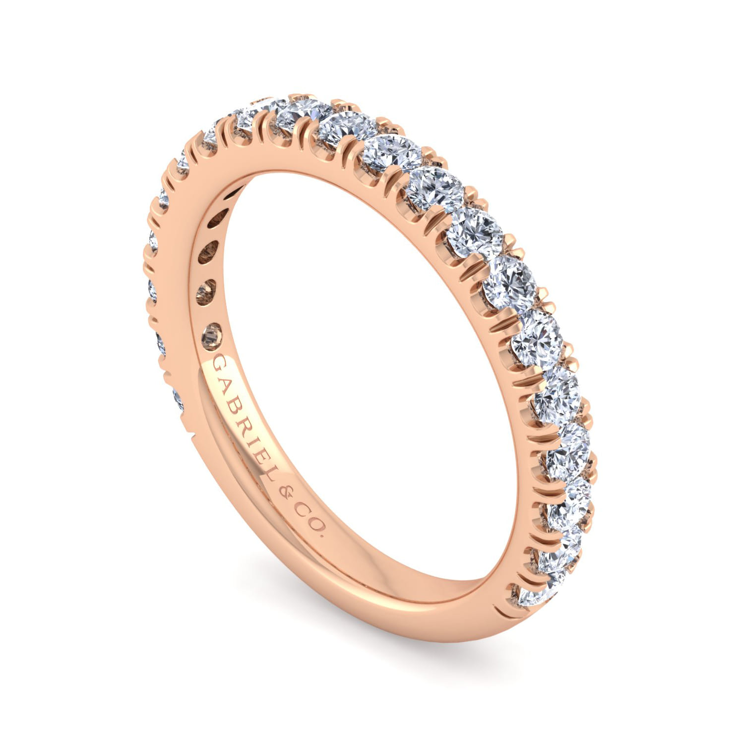 14K Rose Gold Diamond Matching Wedding Band - 0.8 ct - Shot 3