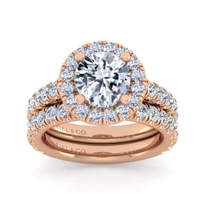 14K Rose Gold Diamond Matching Wedding Band