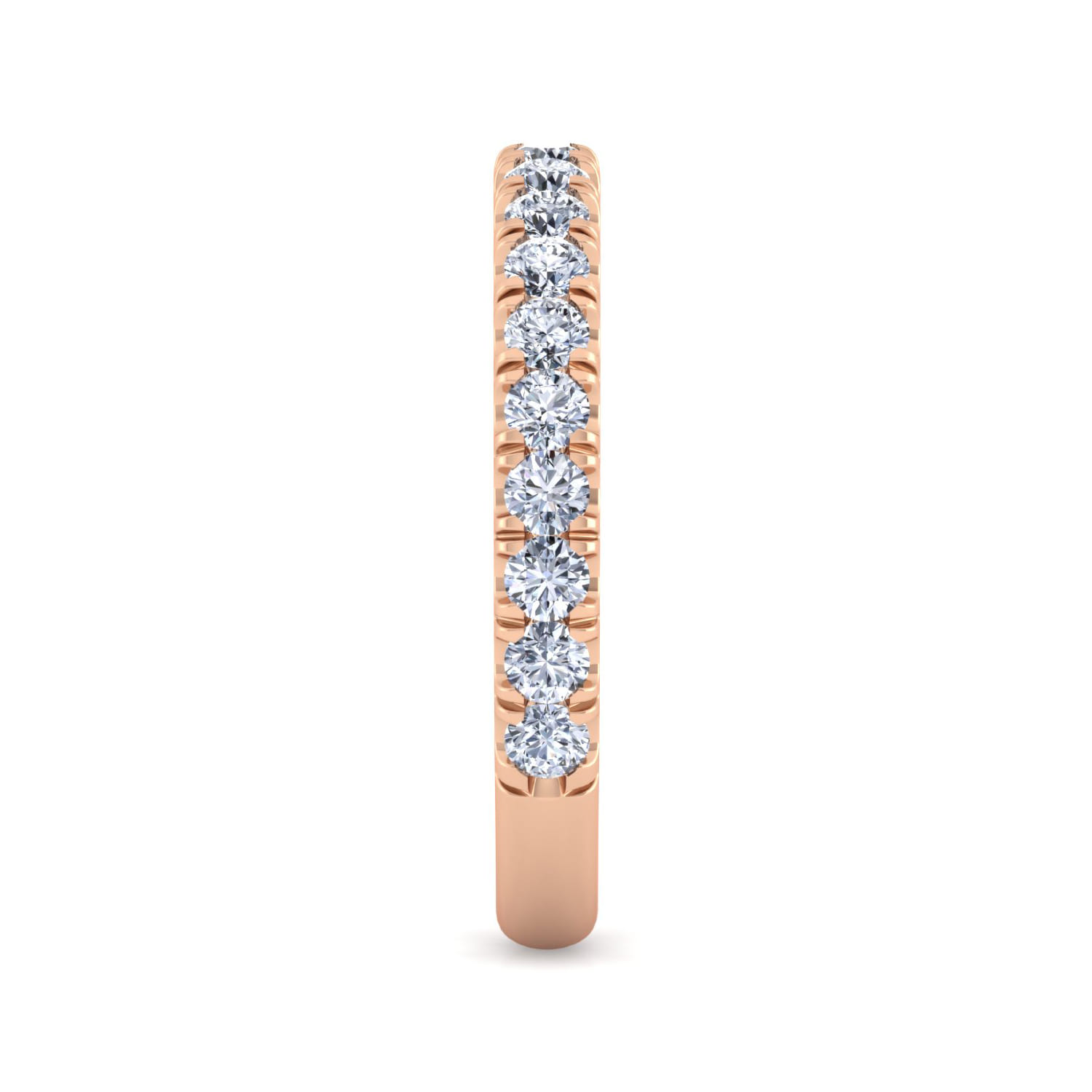 14K Rose Gold Diamond Matching Wedding Band - 0.8 ct - Shot 5