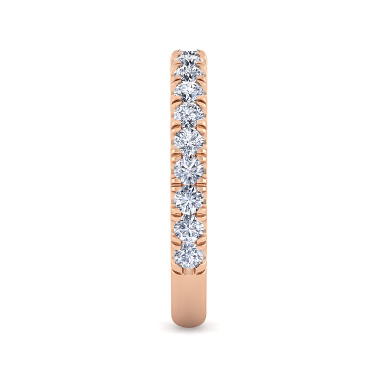 14K Rose Gold Diamond Matching Wedding Band - 0.8 ct - Shot 5