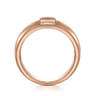 14K Rose Gold Diamond Mens Engagement Ring in High Polished Finish - 0.98 ct