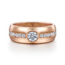 14K Rose Gold Diamond Mens Engagement Ring in High Polished Finish - 1.01 ct