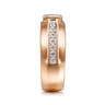 14K Rose Gold Diamond Mens Engagement Ring in High Polished Finish - 1.01 ct