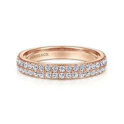 14K Rose Gold Diamond Pavé Band Ring