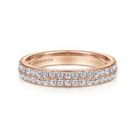 14K Rose Gold Diamond Pave Band Ring