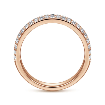 14K Rose Gold Diamond Pave Band Ring