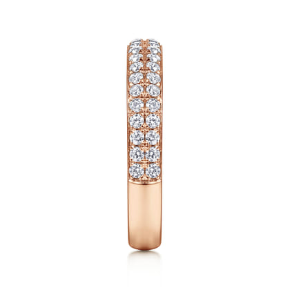 14K Rose Gold Diamond Pave Band Ring