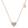 14K Rose Gold Diamond Pave Heart Pendant Necklace - 0.2 ct