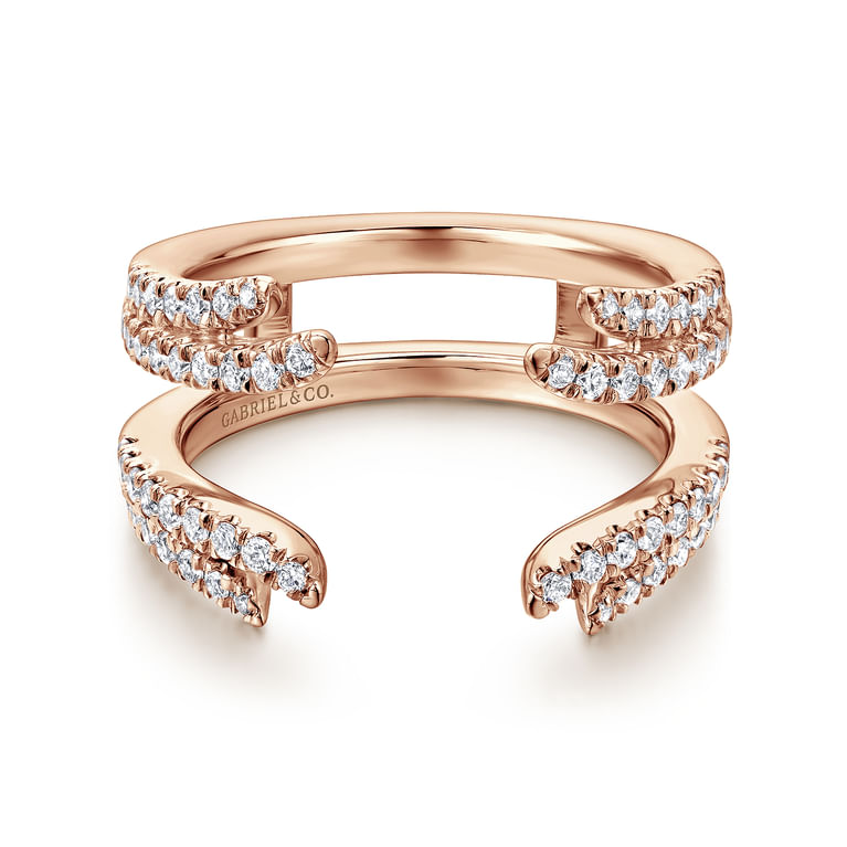 Enhancer Wedding Ring in 14k Rose Gold with Round Natural Diamond at Gabriel & Co.
