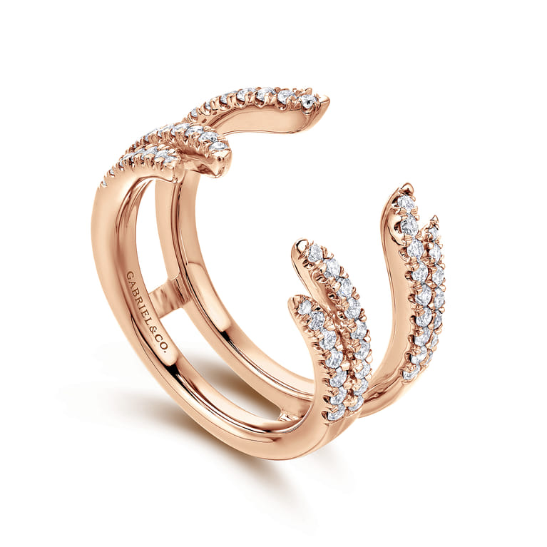 Enhancer Wedding Ring in 14k Rose Gold with Round Natural Diamond at Gabriel & Co. - Shot 3