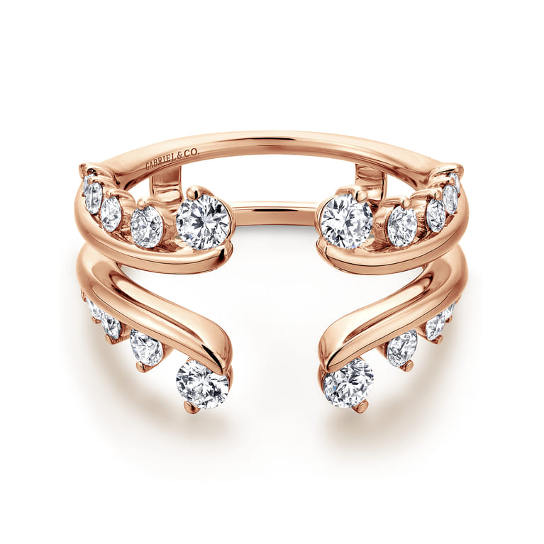 Enhancer Wedding Ring in 14k Rose Gold with Round Natural Diamond at Gabriel & Co. - Shot 1