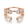 Enhancer Wedding Ring in 14k Rose Gold with Round Natural Diamond at Gabriel & Co.