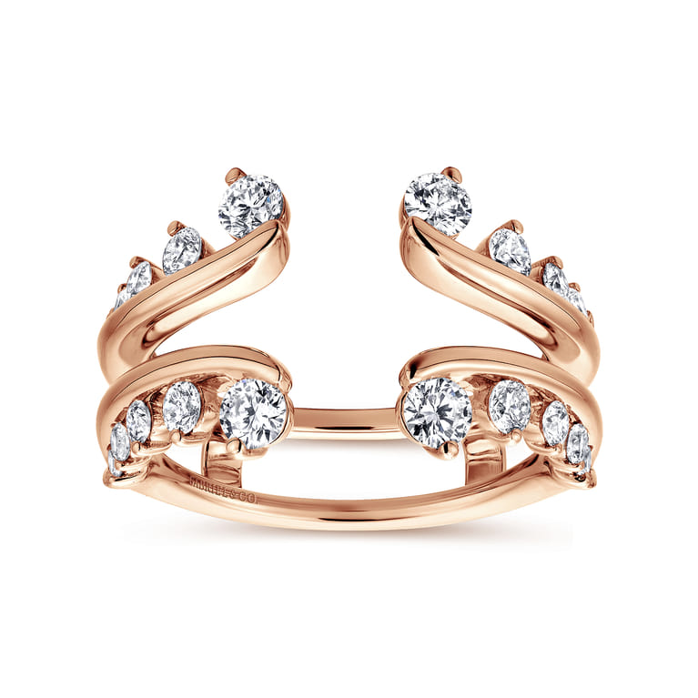 Enhancer Wedding Ring in 14k Rose Gold with Round Natural Diamond at Gabriel & Co. - Shot 4
