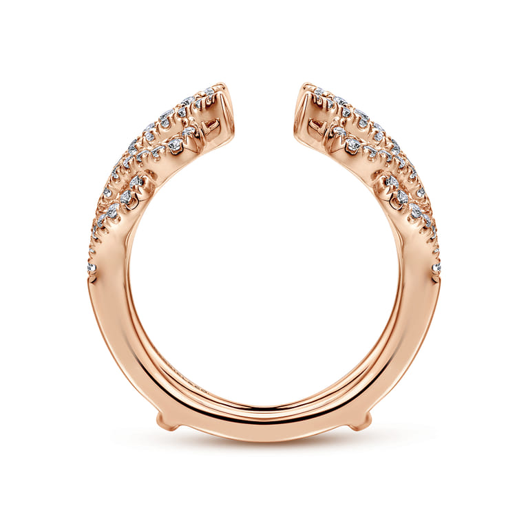 Enhancer Wedding Ring in 14k Rose Gold with Round Natural Diamond at Gabriel & Co. - Shot 2