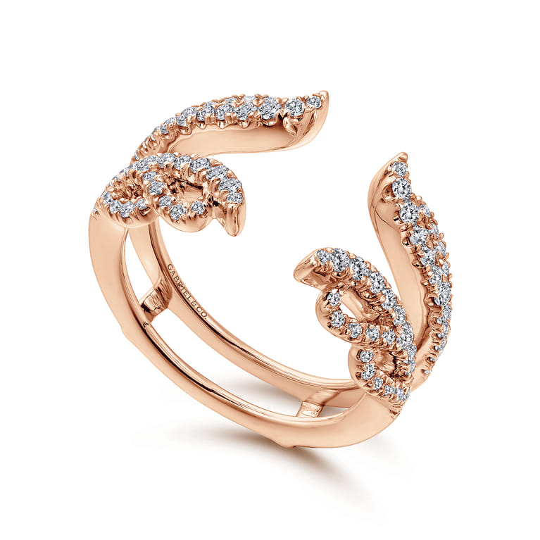 Enhancer Wedding Ring in 14k Rose Gold with Round Natural Diamond at Gabriel & Co. - Shot 3