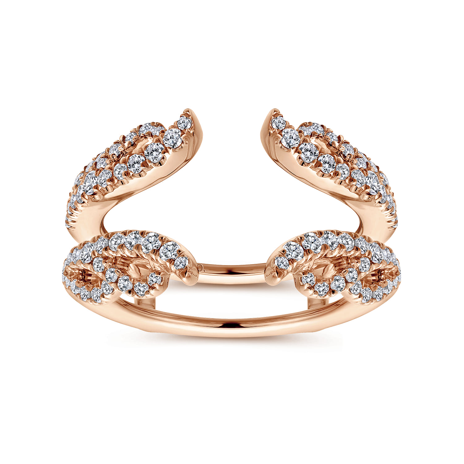 Enhancer Wedding Ring in 14k Rose Gold with Round Natural Diamond at Gabriel & Co. - Shot 4