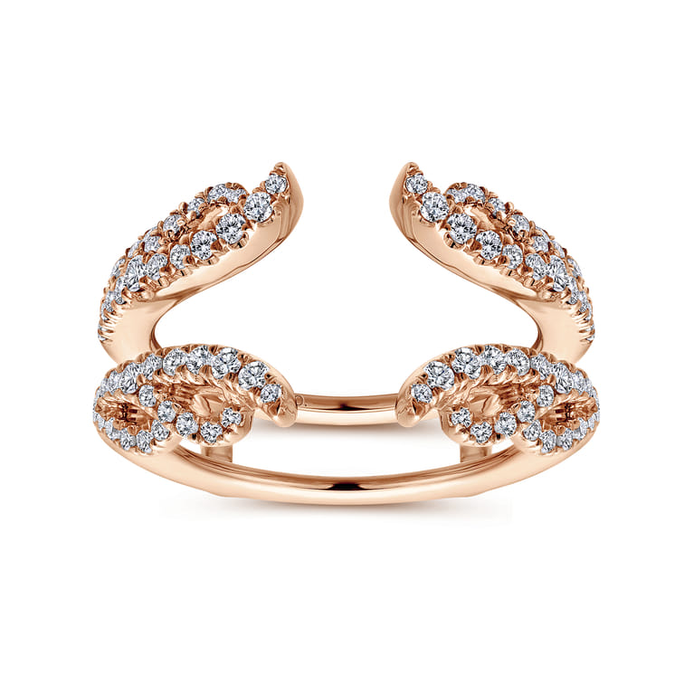 Enhancer Wedding Ring in 14k Rose Gold with Round Natural Diamond at Gabriel & Co. - Shot 4
