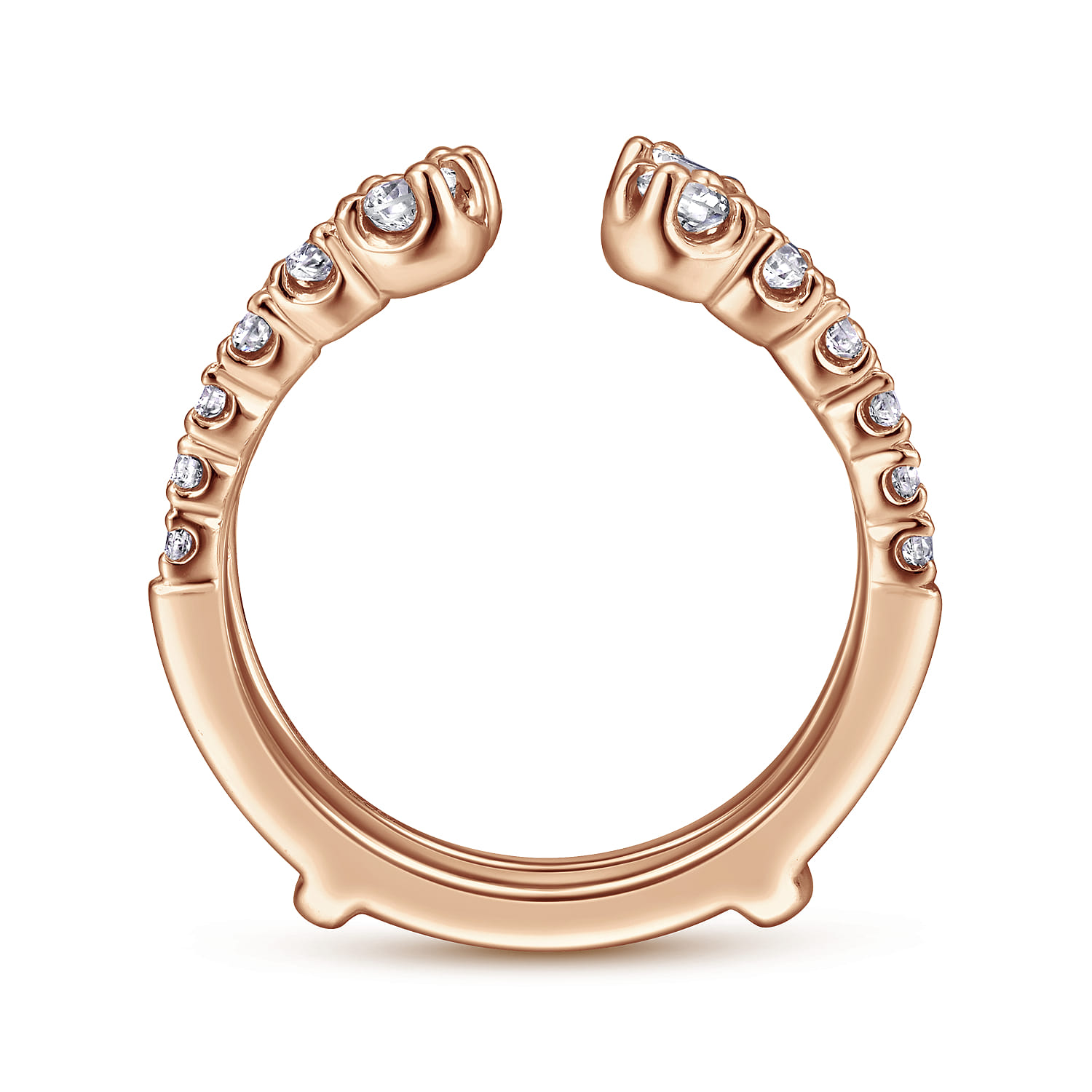 Enhancer Wedding Ring in 14k Rose Gold with Round Natural Diamond at Gabriel & Co. - Shot 2