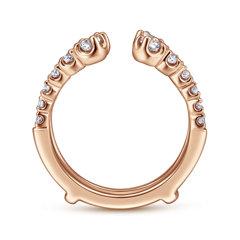 Enhancer Wedding Ring in 14k Rose Gold with Round Natural Diamond at Gabriel & Co. - Shot 2