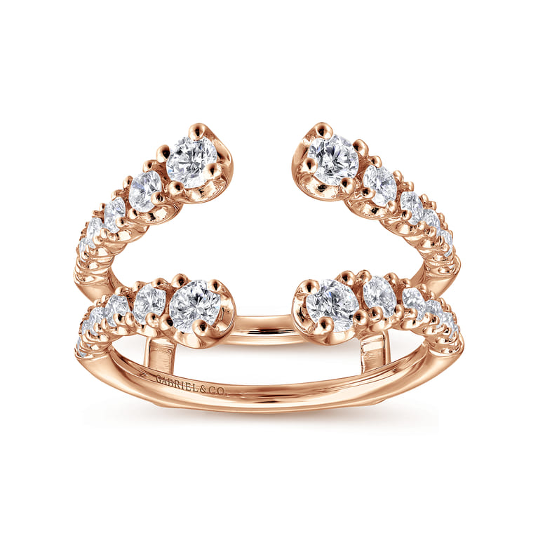 Enhancer Wedding Ring in 14k Rose Gold with Round Natural Diamond at Gabriel & Co. - Shot 4