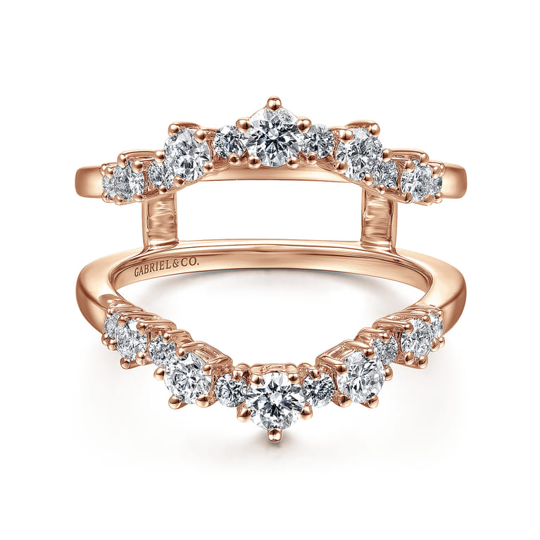 Enhancer Wedding Ring in 14k Rose Gold with Round Natural Diamond at Gabriel & Co. - Shot 1