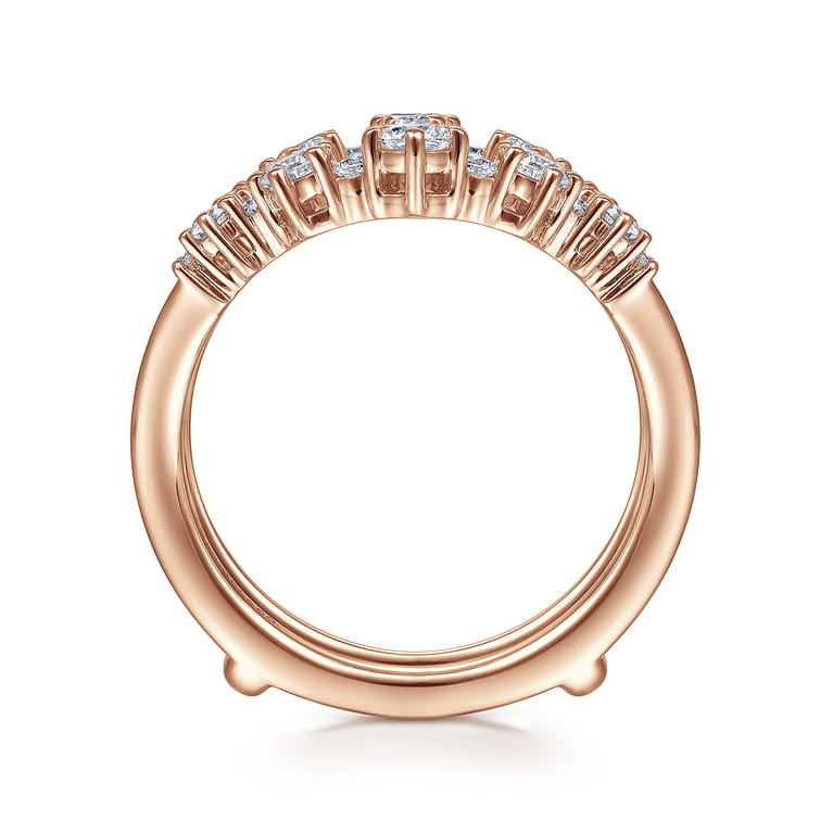 Enhancer Wedding Ring in 14k Rose Gold with Round Natural Diamond at Gabriel & Co. - Shot 2
