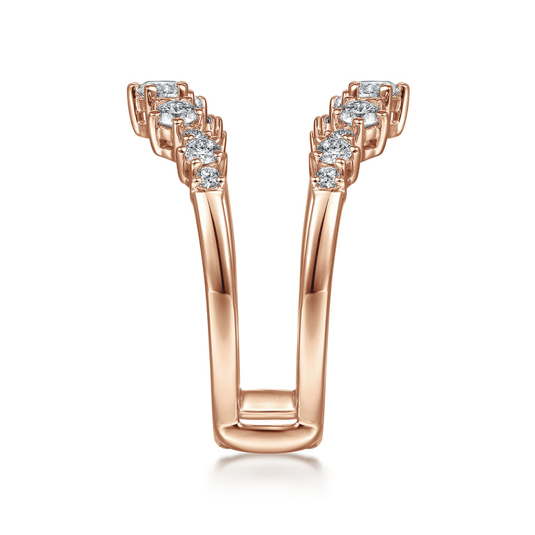 Enhancer Wedding Ring in 14k Rose Gold with Round Natural Diamond at Gabriel & Co. - Shot 4