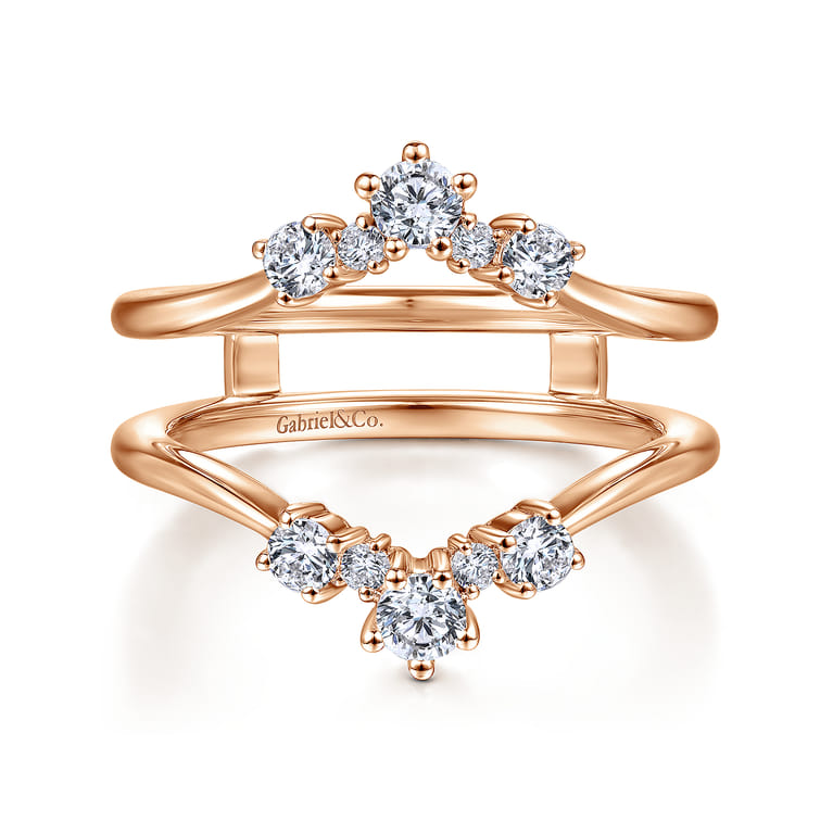 Enhancer Wedding Ring in 14k Rose Gold with Round Natural Diamond at Gabriel & Co. - Shot 1