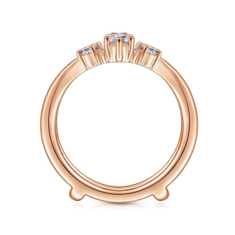 Enhancer Wedding Ring in 14k Rose Gold with Round Natural Diamond at Gabriel & Co. - Shot 2
