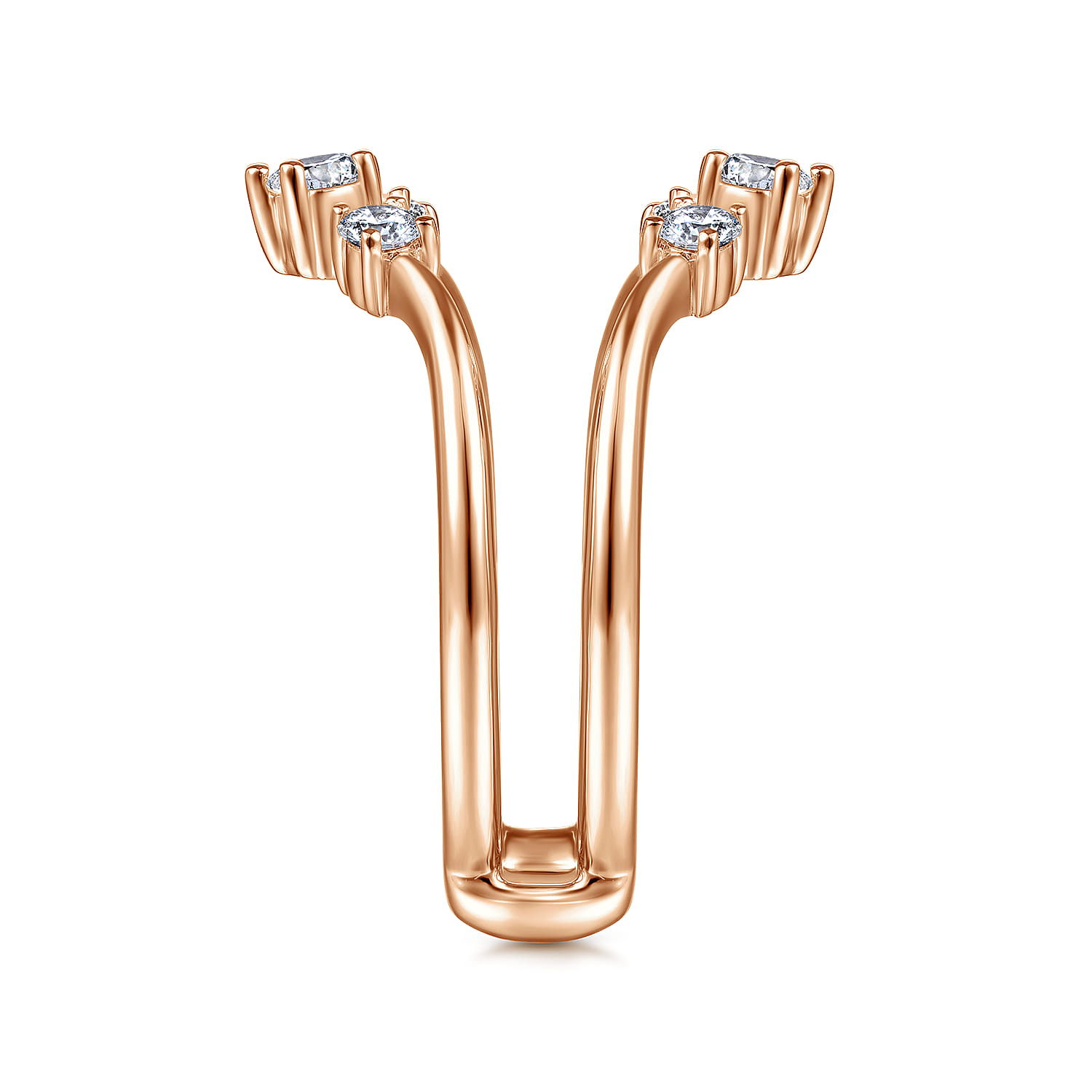 Enhancer Wedding Ring in 14k Rose Gold with Round Natural Diamond at Gabriel & Co. - Shot 4
