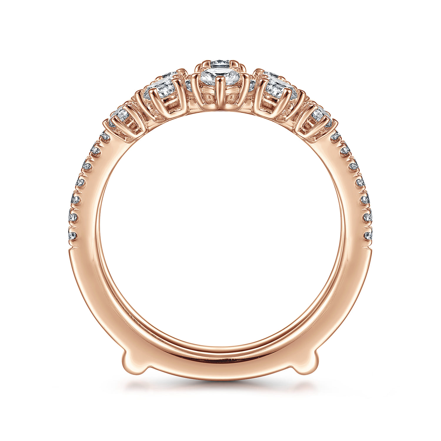 Enhancer Wedding Ring in 14k Rose Gold with Round Natural Diamond at Gabriel & Co. - Shot 2