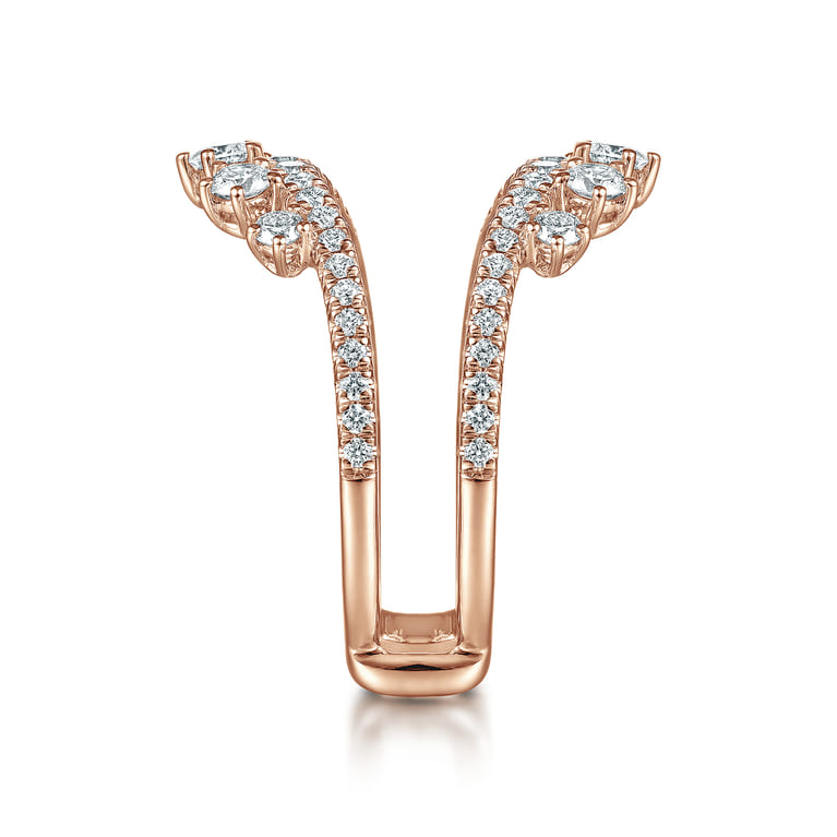 Enhancer Wedding Ring in 14k Rose Gold with Round Natural Diamond at Gabriel & Co. - Shot 4
