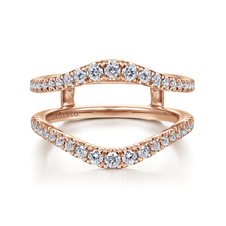 Enhancer Wedding Ring in 14k Rose Gold with Round Natural Diamond at Gabriel & Co. - Shot 1