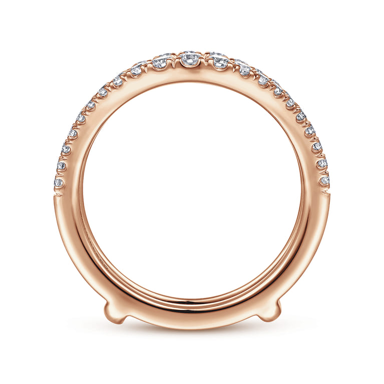 Enhancer Wedding Ring in 14k Rose Gold with Round Natural Diamond at Gabriel & Co. - Shot 2